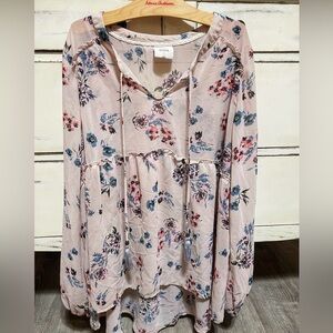 Sale! Knox Rose Pink and Blue Floral Blouse